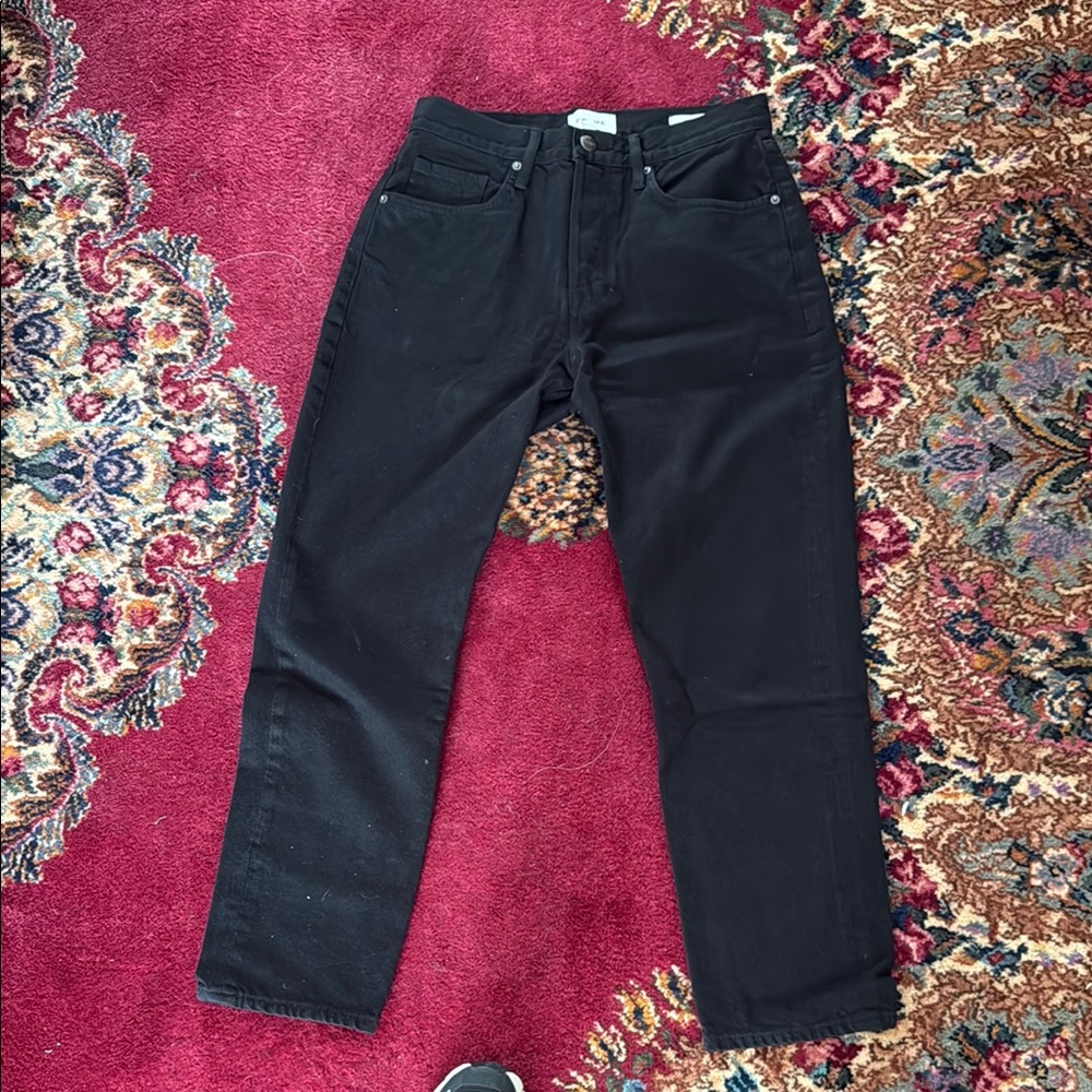 Frame Denim Black Straight Leg Jeans